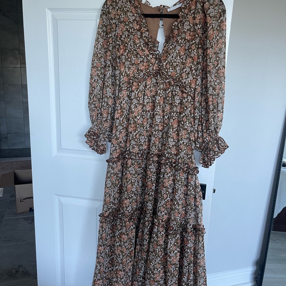 Karlie Brown Floral Tiered Maxi Dress